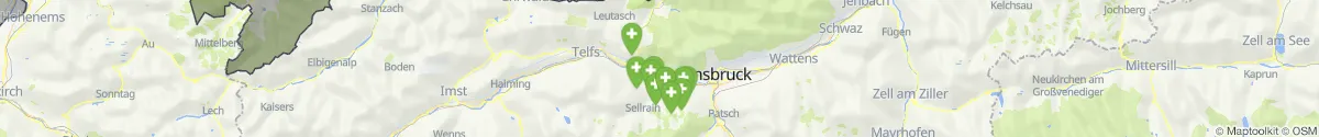 Map view for Pharmacies emergency services nearby Ranggen (Innsbruck  (Land), Tirol)